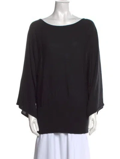 Pre-owned Ralph Lauren Cashmere Bateau Neckline Sweatshirt In Black