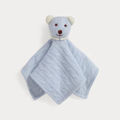 Ralph Lauren Babies'  Cashmere Bear Lovey Blanket In Blue