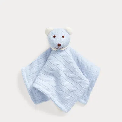 Ralph Lauren Babies' Cashmere Bear Lovey Blanket In Blue