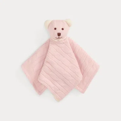 Ralph Lauren Babies' Cashmere Bear Lovey Blanket In Morning Pink