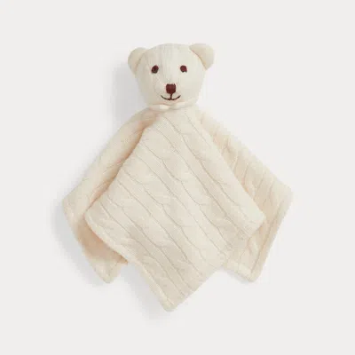 Ralph Lauren Babies' Cashmere Bear Lovey Blanket In Warm White In Brown