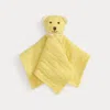 Ralph Lauren Babies'  Cashmere Bear Lovey Blanket In Yellow