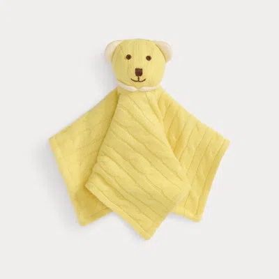 Ralph Lauren Babies'  Cashmere Bear Lovey Blanket In Yellow