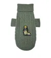 Ralph Lauren Cashmere-blend Cable Knit Polo Bear Dog Sweater In Green