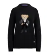 Ralph Lauren Cashmere-blend Holiday Polo Bear Sweater In Black