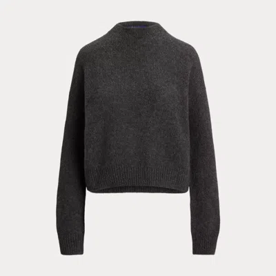Ralph Lauren Cashmere-blend Jersey Crewneck Sweater In Gray