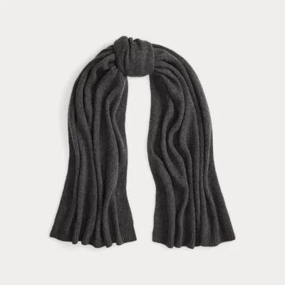 Ralph Lauren Cashmere-blend Jersey Scarf In Gray