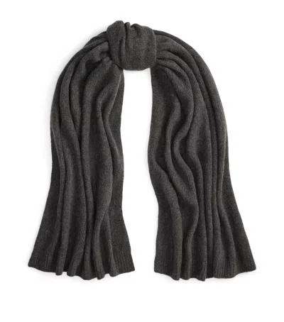 Ralph Lauren Cashmere-blend Jersey Scarf In Gray