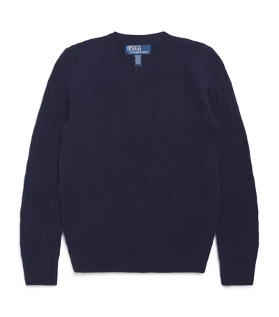 Ralph Lauren Kids' Cashmere Cable-knit Sweater In Blue