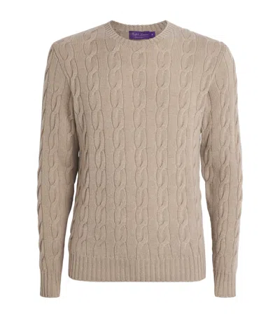 Ralph Lauren Cashmere Cable-knit Sweater In Neutral
