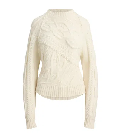 Ralph Lauren Cashmere Cable-knit Sweater In White