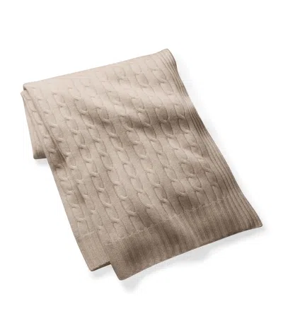 Polo Ralph Lauren Cashmere Cable-knit Throw In Neutral
