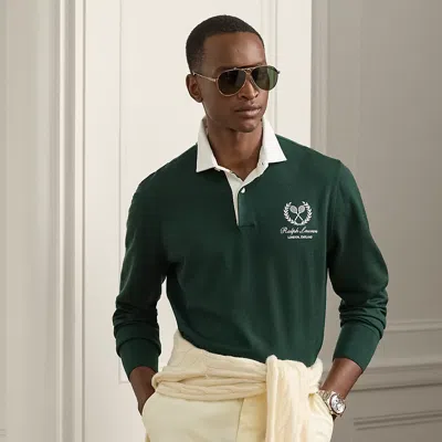 Ralph Lauren Cashmere-cotton-silk Rugby Shirt In Green