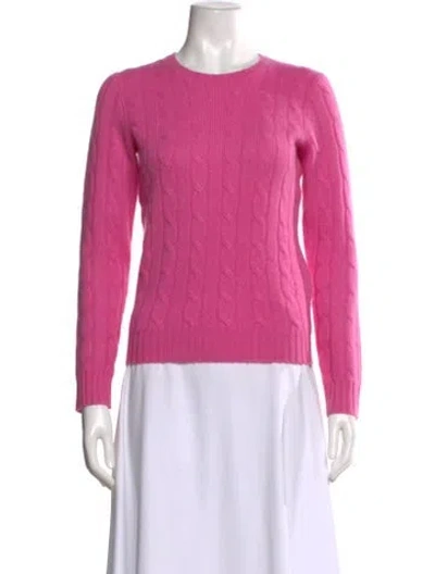 Pre-owned Ralph Lauren Cashmere Crew Neck Sweater In Pink