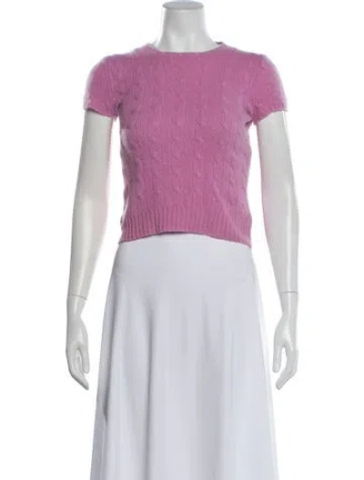 Pre-owned Ralph Lauren Cashmere Crew Neck Sweater In Pink