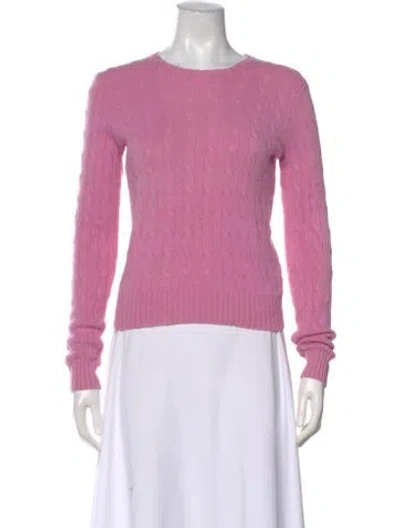 Pre-owned Ralph Lauren Cashmere Crew Neck Sweater In Pink