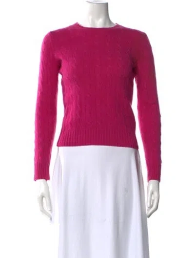 Pre-owned Ralph Lauren Cashmere Crew Neck Sweater In Pink