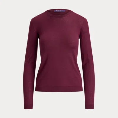 Ralph Lauren Cashmere Crewneck Sweater In Carmine In Burgundy