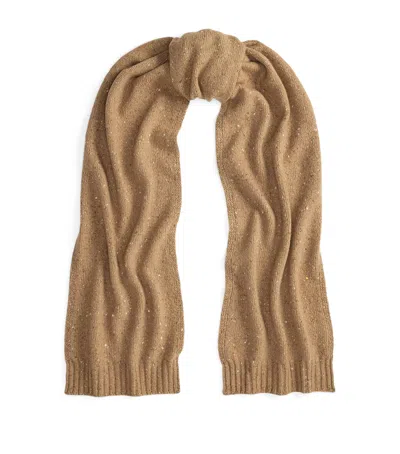 Ralph Lauren Cashmere Donegal Scarf In Sand