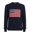 Ralph Lauren Flag Cashmere Knit Sweater In Black