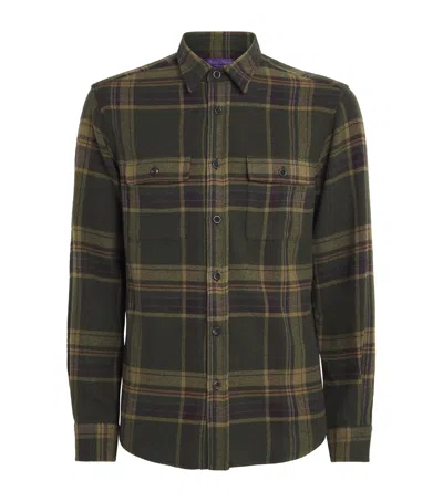 Ralph Lauren Cashmere Flannel Cooper Shirt In Green