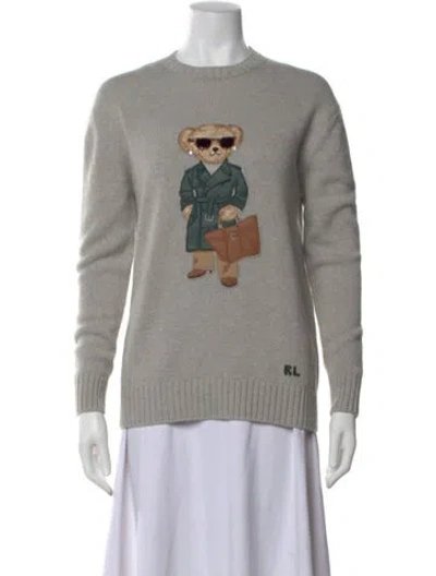 Pre-owned Ralph Lauren Cashmere Graphic Print Sweater In Gray