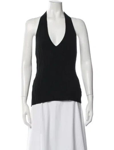 Pre-owned Ralph Lauren Cashmere Halterneck Sweater In Black