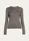 Polo Ralph Lauren Cashmere High-shine Cable-knit Sweater In Asteroid
