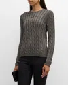 Polo Ralph Lauren Cashmere High-shine Cable-knit Sweater In Asteroid