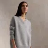 Polo Ralph Lauren Cashmere High V-neck Sweater In New Grey Heather 24