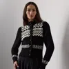Ralph Lauren Cashmere Jacquard Cardigan In Black