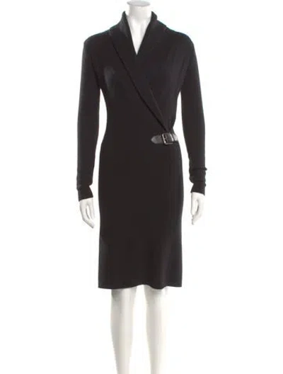 Pre-owned Ralph Lauren Cashmere Knee-length Dress In Black