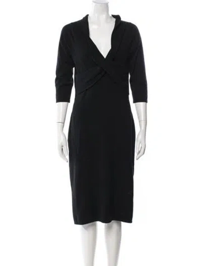 Pre-owned Ralph Lauren Cashmere Knee-length Dress In Blue