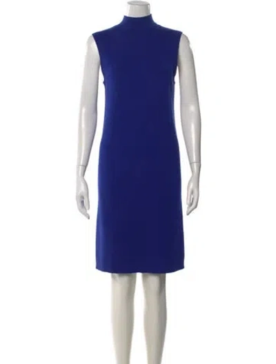Pre-owned Ralph Lauren Cashmere Knee-length Dress In Blue