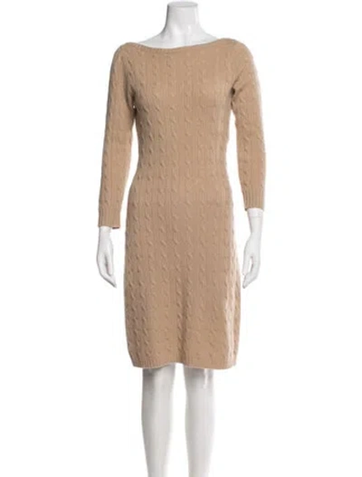Pre-owned Ralph Lauren Cashmere Knee-length Dress In Neutral