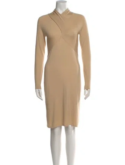 Pre-owned Ralph Lauren Cashmere Knee-length Dress In Neutral