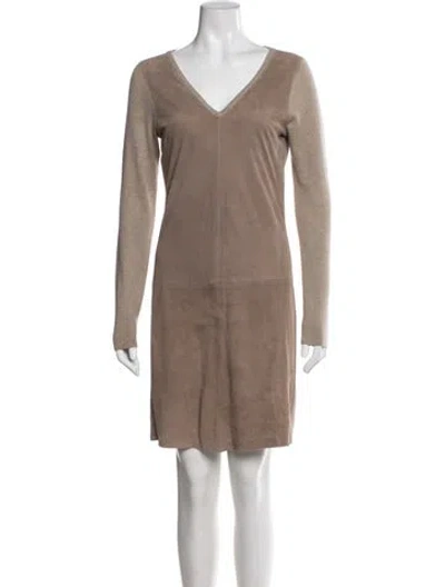 Pre-owned Ralph Lauren Cashmere Knee-length Dress In Neutral