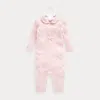 Polo Ralph Lauren Babies' Cashmere Knit-collar Coverall In Morning Pink