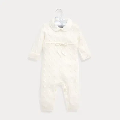 Ralph Lauren Kids' Cashmere Knit-collar Coverall In White