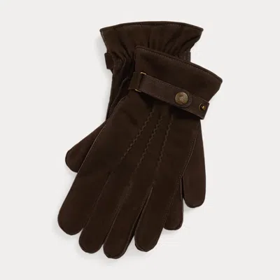 Polo Ralph Lauren Cashmere-lined Suede Gloves In Dark Brown
