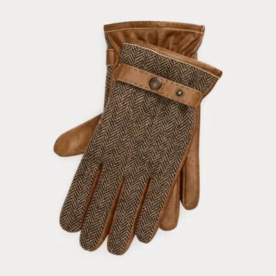 Ralph Lauren Cashmere-lined Wool & Sheepskin Gloves In Brown