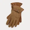 Polo Ralph Lauren Cashmere-lined Wool & Sheepskin Gloves In Dark Tan/ Oatmeal Russian