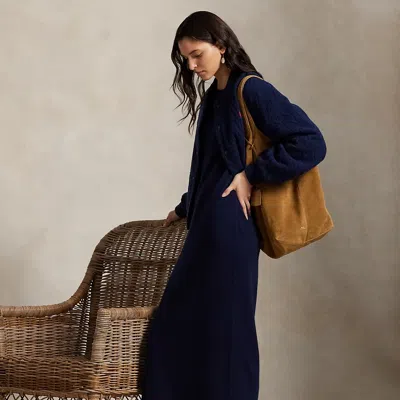 Ralph Lauren Cashmere Long-sleeve Dress In Blue