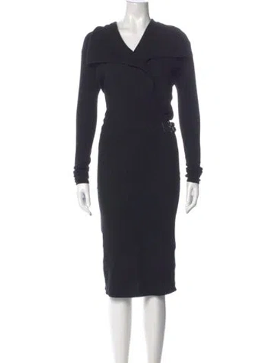 Pre-owned Ralph Lauren Cashmere Midi Length Dress In Blue