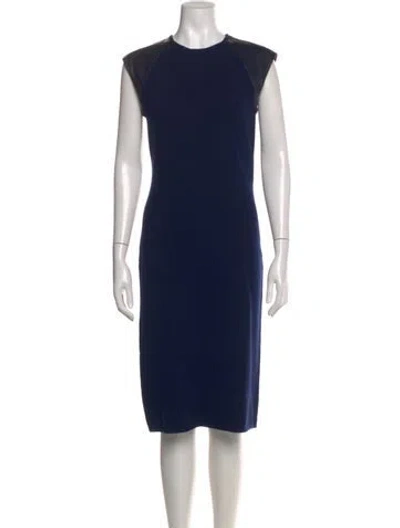 Pre-owned Ralph Lauren Cashmere Midi Length Dress In Blue