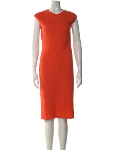 Pre-owned Ralph Lauren Cashmere Midi Length Dress W/ Tags In Orange