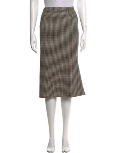 Pre-owned Ralph Lauren Cashmere Midi Length Skirt In Black
