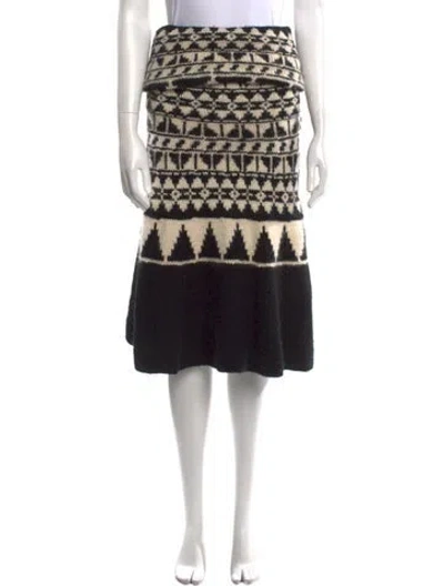 Pre-owned Ralph Lauren Cashmere Midi Length Skirt In Black