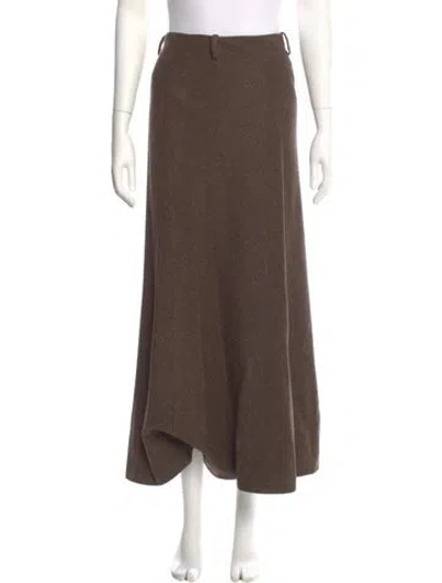 Pre-owned Ralph Lauren Cashmere Midi Length Skirt In Brown