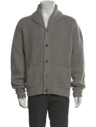 Pre-owned Ralph Lauren Cashmere Mock Neck Cardigan In Gray